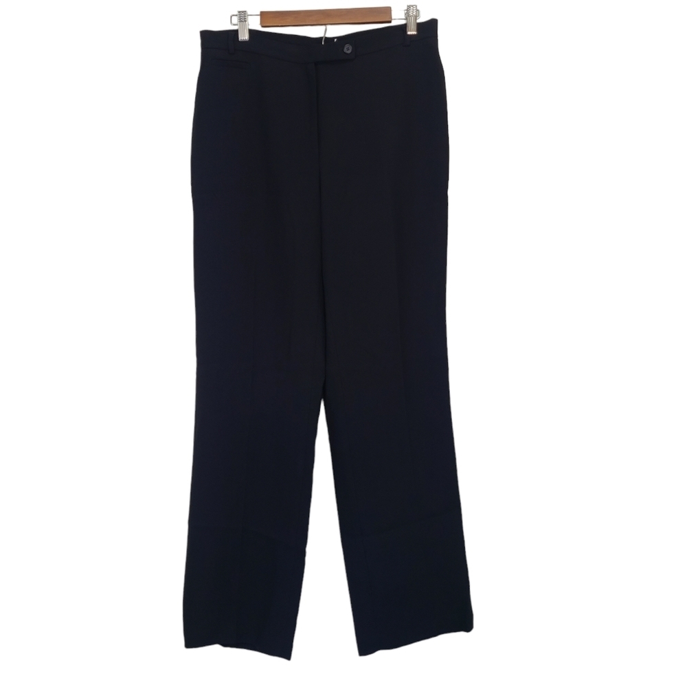 Nygard Connection Women Black Straight Leg Dress Pants Size 12 Triacetate